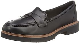 Clarks Women's Westlynn Bella Penny Loafer, Black Black Leather, 6.5 UK