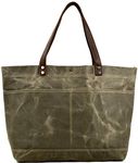 WUDON Waxed Canvas Travel Tote Bag - Extra Large Carryall Shoulder Bag for Women (Green)