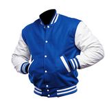 Fashion_First Mens Royal Blue Varsity Jacket American College Baseball Bomber Jacket Men Letterman High School Jacket