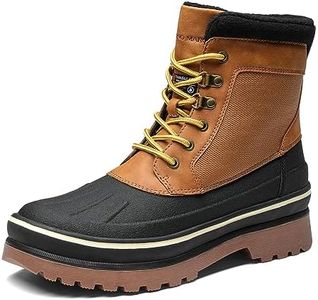 Bruno Marc Men's Insulated Waterproof Snow Boots Warm Fur Lined Outdoor Breathable Winter Boot Brown/Yellow,Size10,SBSB229M