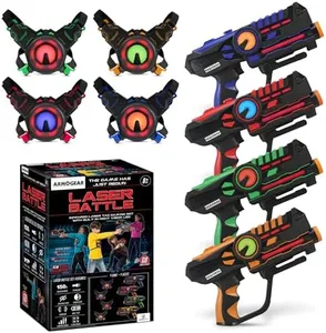 ArmoGear Laser Tag Guns Set of 4 Rechargeable - Arcade Games for Home, Indoor/Outdoor Laser Tag - Toy Guns for Kids and Adults - Includes Vests, Up to 16 ft Range - Fun Family Game for Ages 8+