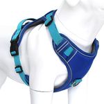 Bokelai Upgraded Dog Harness No Pull Reflective Pet Harness with Handle Front Clip Puppy Vest Harness Adjustable Padded Harness with Molle for Small Medium Large Dogs Blue S