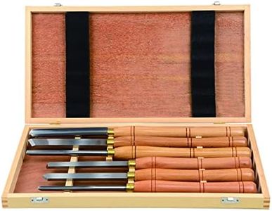 6 Piece HSS Wood Turning Tool Set Woodworking Tools Lathe Set Chisel Set Quality Wood Make Beech Handles & Case for The Beginner to Intermediate Wood Turn