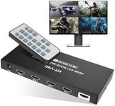 MT-VIKI 4K HDMI Multiviewer 4x1 w/IR Remote, 4K@30Hz Seamless HDMI Switcher 4 in 1 Out for PS4/PS5/Security Camera