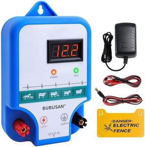 Electric Fence Charger - 3 Joules Electric Fence Energizer for Livestock, 10 Mile Electric Fence Controller with LED Display for Backyard, Garden, Farm, Repels Large Wildlife