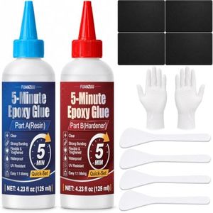 5 Minute Epoxy Glue Kit 250ml, Clear & Fast Curing, Strong Bonding