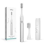 Seago Battery Electric Toothbrush with 2 Brush Heads, Travel Electric Toothbrush Portable Toothbrush, Sonic Electric Toothbrush for Adults and Kids, Battery not Included, SG2102 (Silver)