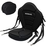 WOOWAVE Kayak Seat Thickened Padded Canoe Seat Adjustable Boat Seat Cushioned Fishing Seat High Back Comfortable Backrest Support with Detachable Back Storage Bag for Universal Sit