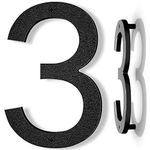 IVERRA 10 Inch Black House Numbers for Outside, Large Floating Home Address Numbers, Modern Exterior Plastic House Numbers for Door Wall Street Garage Gate (3)