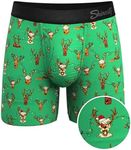 Shinesty Hammock Support Underwear with Pouch | Big and Tall Underwear for Men with Fly | US 4X Reindeer