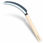 SHANFEEK Grass Hoe With Sawtooth Weeding Tools for Garden Hand Tool Weed Removal Tool High-Strength Carbon Steel With Solid Wood Handle(Black)