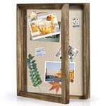 Love-KANKEI Shadow Box Display Case 11x14- Shadowbox Picture Frame with Linen Back Memorabilia Awards Medals Photos Carbonized Black