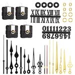 AUXSOUL 45Pcs Clock Mechanism Kit with 4Pcs Quartz Silent Movement Kit + 17 Pcs Clock Hands + 24Pcs Clock Numerals Kit for Replacement, Repair, DIY Wall Clocks