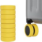 AWINNER 8 Pack Luggage Wheels Covers - Silicone Luggage Wheel Protector Covers for most 8 Spinner Wheel Suitcases or Office Chair Caster,Durable,Mute and Shock Absorption (Yellow)