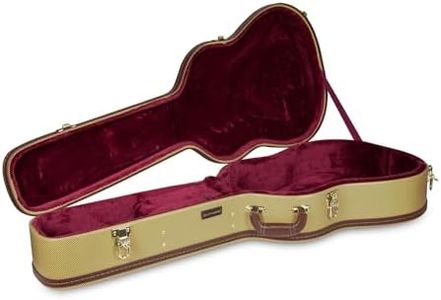 Crossrock 17” Jazz Guitar Case for Gibson L5/ES-300 | Vinyl Tweed Finish, Lock & Storage – Wooden Hardshell Case for Archtop Hollow-Body Electrics (CRW620JA17TW)