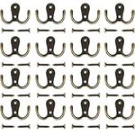 Umsole 10 Pieces Double Prong Robe Hook Retro Cloth Hanger with 20 Pieces Screws,Bronze