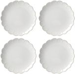 Lenox French Perle Scallop 4-Piece Accent Plate Set, 4.60 LB, White