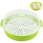 DOERDO Microwave Steamer for Cooking Microwave Vegetable Steamer with Lid, Microwave Cookware Vegetables Seafood Cooking, Green, 10Inch