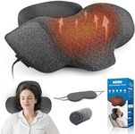 UQHH 3-in-1 Neck Massager Pillow wiht Heat, Vibration & Traction,Rechargeable Cervical Pillow for Shoulder Deep Tissue Pain Relief,Neck Hump Corrector & Cervical Support