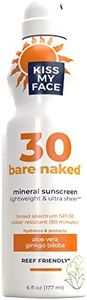 Kiss My Face Bare Naked Mineral Sunscreen Spray SPF 30 - Reef-Friendly and Water-Resistant Mineral Spray Sunscreen - 6 oz Spray Can (Pack of 1)