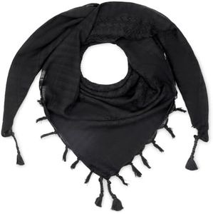 LOVARZI Shemagh Scarf for Men Tactical Desert Black - Cotton Tactical Military Army Soldiers Scarfs Palestinian Arabic Arab Turban Keffiyeh Lightweight Sun Dust protection gear