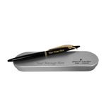 SAVRI Personalized PC Black Slim Ball Point Pen - Name and Small Message Engraved on Case. Suitable for Corporates. Ideal Gift for Rakshabandhan, Latest Rakhi Gift for Brother and Sister.