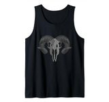 Ram Skull Heavy Metal Rock and Tattoo Lovers Aries Skull Tank Top