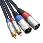 Tisino Dual RCA to XLR Cable, 2 RCA to 2 XLR Male HiFi Stereo Audio Connection Microphone Cable Wire Cord Path Cable -1m