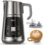 Dreo All-in-1 BaristaMaker Milk Frother, Electric Foam Maker for Latte Art-level Microfoam and Hot/Cold Coffee, 15oz/450ml Automatic Milk Warmer with 30 Drinks, Dishwasher Safe, Dairy/Plant-Based Milk