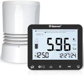 Geevon Digital Rain Gauge Outdoor, Self-Emptying Rain Collector with Alerts, Low Battery Warning Icon, Rainfall History and Current Date and Time, Suitable for Gardens, Farmland and Other Scenes