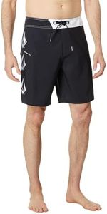 Volcom A0812411 / LIDO Iconic MOD 19 Men's Water Repellent Board Shorts (Allover Pattern Graphic) Swimsuit, New Black, 32