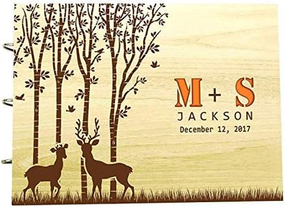Darling Souvenir Tree Wedding Guest Book with Deer Personalized Name and Date Scrapbook Photo Albums Book