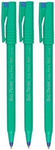 Pentel Lot de 3 stylos roller bleus R50 à pointe fine rembourrée 0,8 mm Largeur de trait 0,4 mm 77 % recyclé