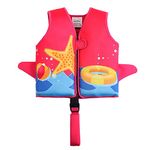 vveWin UV Neoprene Swim Vest for Kids with Security Buckle for Toddlers Ages 1-8 Girls & Boys (Fuchsia, Large)