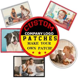 Custom Patches Personalized Name Patch for Jackets Add Your Photo/Logo/Text Embroidered Edge Printing Fabric-Rectangle 2.6"x4"-50PCS