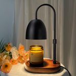 KENESCALR Candle Warmer Lamp, Black Electric Candle Warmer, Height Adjustable Candle Lamp Warmer with Timer and Dimmer, Home Decor for Jar Candles, for Women (2 Bulbs Included)