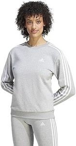 adidas Sportswear Essentials 3-Stripes Women's Fleece Sweatshirt, Grey, Small