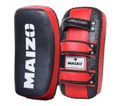 Maizo Synthetic Leather Curved Arm Shield/Boxing Punching Kicking Pad/Kickboxing Equipment/Martial Art/Protective for Practice,Traning - 2 Piece Red/Black