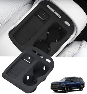 Katorn Cup Holder Insert & Wireless Charging Protective Mat for Hyundai Palisade 2026, Center Console Interior Accessories Cup Holders & Wireless Charger Cover Pad for 2026 Palisade, Black