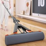 Hidak Sponge Mop for Floor Cleaning, Stainless Steel & Plastic Butterfly Mop for Hardwood, Tiles, Laminate Cleaning Floor, Sponge Mop Stick for Bathroom,Hom,Hotel,Hospitel,Parking.