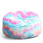 LiveGo Bean Bag Chair Cover Chair Cushion, Big Round Soft Fluffy PV rabbit plush Lazy Sofa Bed Cover, Living Room bedroom Furniture,5ft/150cm Drak deep colorful (Cover Only,No Filler)