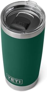 YETI Rambler 20 oz (591 ml) Tumbler with Removable Magslider Lid, Stainless Steel Vacuum Insulated Coffee Cup, Black Forest Green