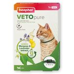 Beaphar - VETOpure Flea Repellent Collar for Cats - 35cm - Repels Fleas for up to 12 Weeks - Plant-Based Flea Protection Containing Margosa - With Elastic Safety Link – For Cats From 12 weeks Old