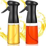 2 PACK Oil Sprayer for Cooking, 6.8 Oz/200 ML Olive Oil Dispenser Mister Bottle, Refillable Kitchen Vinegar Spritzer Plastic Sprayer for Air Fryer BBQ Salad Baking Roasting Grilling