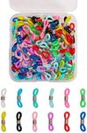 Stiesy 120pcs/box 12 Colors Eyeglass Chain Ends Ring Connector Multicolor Adjustable Spectacle Anti-Slip Ends Retainer Eyeglass Strap Holder Loop for Eyeglasses Chain, 12 Color-120pcs, 21x4.5mm