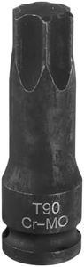 HARFINGTON T90 Torx Bit Socket 1/2" Drive 6 Point Torx Star Screwdriver Socket Adapter CR-MO Steel Lengthen Impact Bit Sockets for Electric Ratchet Wrenches Fastening Screws