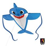 AmaZing Kites 2D Nylon Baby Shark Kite - 65" Tall (5 feet 5 inches) with 58" Wingspan (4 feet 10 inches)