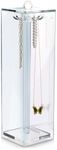 Stock Your Home Long Necklace Holder with 12 Hooks - Acrylic Jewelry Organizer Necklaces Stand and Display Case - Jewelry Box for Chains - Necklace Holder Box for Dressers & Vanity Tables, Clear