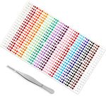 Annhao Crystal Rhinestone Stickers 900 Pieces Self Adhesive Jewel with Tweezers of Adhesive Gem Stickers for Nails Face Festivals Makeup DIY Craft Decorations, 3mm 4mm 5mm