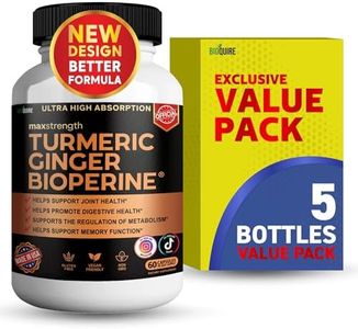 BIOQUIRE Ultra High Absorption Turmeric Ginger with BioPerine, 60 Veggie Capsules, Joint & Digestive Support (5)